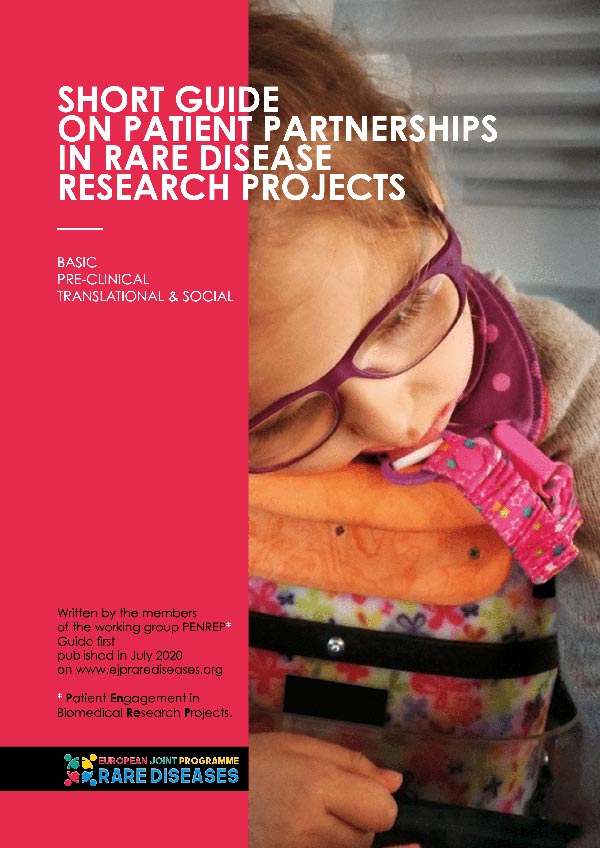 Couverture du guide sur les partenariats de recherche avec les patients porteurs de maladies rares